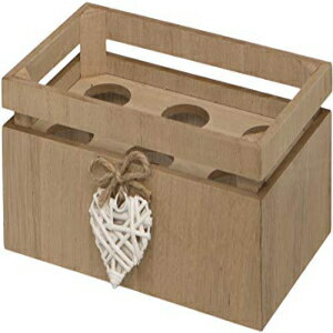 Maturi Woven Heart Wooden Crate for Half A Dozen Eggs, Wood