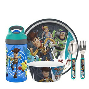 Zak Designs Toy Story 4fBi[EFA5s[XZbgɂ́Av[gA{EAEH[^[{gA̐H킪܂܂Aϋv̂fނōꂽBPAŁAqɍœKł Zak Designs Toy Story 4 Dinnerware 5 Piece Set Includes Plate, Bowl, W