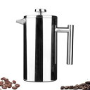 Highwin P1001-3^XeXX`[fAtB^[t`vXR[q[vW[A12IXAVo[ Highwin P1001-3 Small Stainless Steel Dual-Filter French Press Coffee Plunger, 12-Ounce, Silver