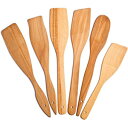 調理用の6つの木製スプーン–自然で健康的な焦げ付き防止の木製スパチュラとスプーン-プレミアム調理器具セット-有機エコハードウッドブナ材で作られた超強力で耐久性のあるもの。（6スプーン） ECOSALL 6 Wooden Spoons for Cooking – Natural & Healthy Nonst