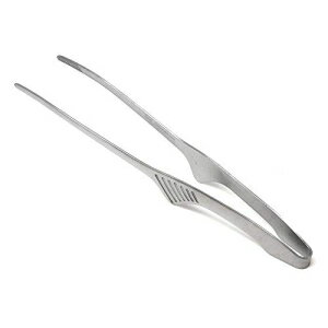 東大9.4インチステンレススチール滑り止めやきにくBBQトング（シルバー） Todai 9.4-Inch Stainless Steel Non-Slip Yakiniku BBQ Tongs (Silver)