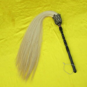 ブラックウッド仏教道教フーヘンホーステール泡立て器ハンドルテール DHLink Black Wood Buddhist Taoist Fuchen Horsetail Whisk Handle Tail