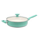 GreenPan CC001328-001IW{Z~bN\e[pA5QTA^[RCY GreenPan CC001328-001 Rio Jumbo Ceramic Saute Pan, 5QT, Turquoise