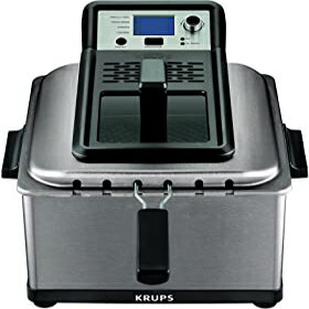 Deep Oil Fryer, KRUPS KJ502D51 Deep Fryer, Electric Deep Fryer, Stainless Steel Triple Basket Fryer, 4.5 Liter, Silver