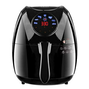 KAPAS Electric Air Fryer 4.8クォート 4.5リットル容量 7-in-1ワンタッチスクリーンクックプリセット 追加アクセサリ付き（ブラック） KAPAS Electric Air Fryer, 4.8 Quarts, 4.5 Litre Capacity and 7-in-1 One-Touch Screen Cook Presets with