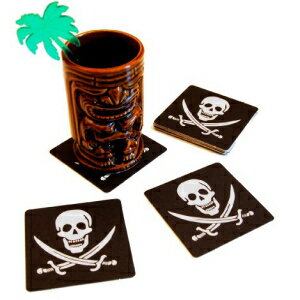 20髑髏と骨の海賊ドリンクコースター Tikizone 20 Skull and Crossbones Pirate Drink Coasters