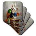 3dRose cst_178099_1Be[WC[X^[oj[OXfW^A[g-\tgR[X^[A4Zbg 3dRose cst_178099_1 Vintage Easter Bunny in Glasses Digital Art-Soft Coasters, Set of 4