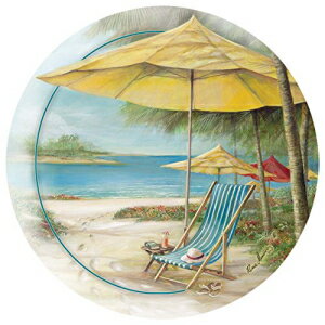 サースティストーンストーンウェアコースターセット 傘付きビーチチェア Thirstystone Stoneware Coaster Set, Beach Chair with Umbrella