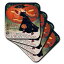 3dRose cst_6039_1ơϥǥ֥å-եȥ4ĥå 3dRose cst_6039_1 Vintage Halloween Lady in Black-Soft Coasters, Set of 4