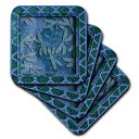 3dRose CST_18906_2 Blue Dragonflies Thank You-\tgR[X^[A8Zbg 3dRose CST_18906_2 Blue Dragonflies Thank You-Soft Coasters, Set of 8