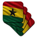 ɗhK[i3dRosetO-\tgR[X^[A4ZbgiCST_178072_1j 3dRose Flag of Ghana Waving in The Wind - Soft Coasters, Set of 4 (CST_178072_1)