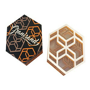 モダンな幾何学コースターセット（6個）ギフトボックス付き（ホワイト/ブラウン/オレンジ） Granisand Modern Geometric Coaster Set (6 pcs) Includes Gift Box (White/Brown / Orange)