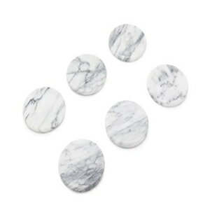 Fox Run 48749ナチュラルホワイトポリッシュマーブルストーンコースター 6個セット Fox Run 48749 Natural White Polished Marble Stone Coasters, Set of 6