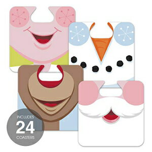 ホリデーノーズコースター/クリスマスフェイスマスクドリンクコースターパーティーの記念品 Canopy Street Holiday Nose Coasters/Christmas Face Mask Drink Coasters Party Favors