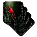 3dRose CST_48670_2春のアートの野鳥枢機卿鳥家の装飾ソフトコースター 8個セット 3dRose CST_48670_2 Wild Bird Cardinal Bird in Spring Art Home Decor Soft Coasters, Set of 8