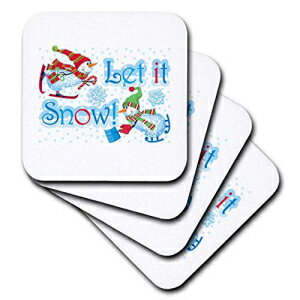 3dRose Snowmen on Ice Skates with Let It Snow Te