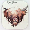 ハイランド牛のデザインのクレアベアードクリエーションズコースター Clare Baird Creations Coaster in a Highland Cow Design