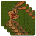 ルーニーテューンズバッグスバニーロープロファイルノベルティコルクコースターセット GRAPHICS & MORE Looney Tunes Bugs Bunny Low Profile Novelty Cork Coaster Set