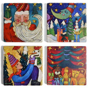 Studio Vertu Sticksクリスマスマーブルコースター、4個セット Studio Vertu Sticks Christmas Marble Coasters, Set of 4
