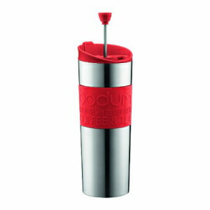 Bodum Travel Pressコーヒー＆ティープレス ステンレス鋼絶縁トラベルプレス 15オンス 赤 Bodum Travel Press Coffee and Tea Press, Stainless Steel Insulated Travel Press, 15 Ounce, Red