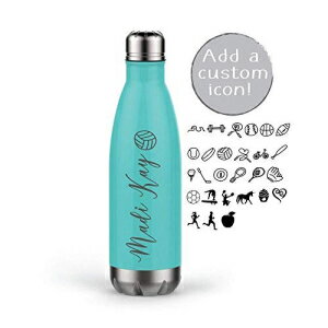 絶縁ステンレススチールウォーターボトル パーソナライズされたキッズウォーターボトル（17オンス） Madi Kay Designs Insulated Stainless-Steel Water Bottle, Personalized Kids Water Bottle (17 Ounces)