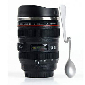 カメラレンズコーヒーマグ、12.5オンス-Canon EF 24-105mmトラベルレンズマグの正確なレプリカには、プレミアムスプーン、BPA無料の写真コーヒーマグサーモスギフトが付属しています-YECを追いかける Camera Lens Coffee Mug,12.5 Oz - Exact Replica of Canon