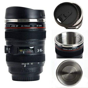 カメラレンズコーヒーマグ/蓋付きカップ、写真コーヒーマグステンレス鋼トラベルレンズマグ JDYYICZ Camera Lens Coffee Mug/Cup With Lid,Photo Coffee Mugs Stainless Steel Travel Lens Mug