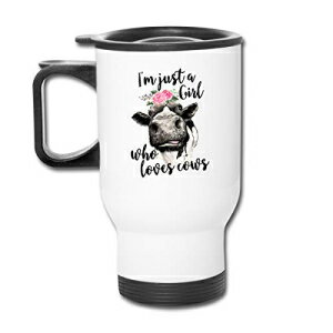 FOECBIRIM牛を愛する女の子花の女性13.5オンスステンレス鋼トラベルマグベース真空カップ FOECBIR I M Just A Girl Who Loves Cows Flower Women 13.5oz Stainless Steel Travel Mug Base Vacuum Cups