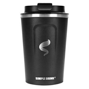 SIMPLEDRINK断熱コーヒートラベルマグ 防滴蓋付きステンレススチールコーヒータンブラーカップ 12オンス SIMPLE DRINK Insulated Coffee Travel Mug Stainless Steel Coffee Tumbler Cup with Spill-Proof Lid, 12 oz