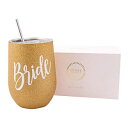 Verre Esprit Bride Tumbler 12 Oz-エンゲージメントギフト 花嫁ギフト 独身ギフト-ブライダルシャワーギフトに最適な花嫁カップ-ステンレス鋼の花嫁飲用カップ-見事なギフトボックスに入っています Verre Esprit Bride Tumbler 12 Oz - Engagement Gift,