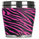 Mugzie Zebraトラベルマグ、断熱ウェットスーツカバー、16オンス、ブラック/ピンク Mugzie Zebra Travel Mug with Insulated Wetsuit Cover, 16 oz, Black/Pink