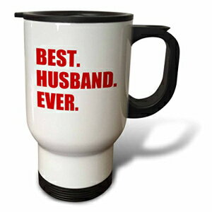 3dRose tm_179727_1 Red Best Husband Ever-Bold Text Married Bliss Fun Gifts for Him トラベルマグ 14オンス マルチカラー 3dRose tm_179727_1 Red Best Husband Ever-Bold Text Married Bliss Fun Gifts for Him Travel Mug, 14