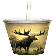 Tree-Free Greetings 35522祻աȥޥ󡦥ࡼѲǽʥȥդɥ륫åס16 Tree-Free Greetings 35522 Joseph Hautman Moose Double-Walled Cool Cup with Reusable Straw, 16-Ounce