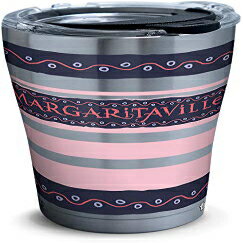 Tervis 1304339 Margaritaville-ピンクブルーストライプステンレススチール断熱タンブラー、蓋付き、20オンス、シルバー Tervis 1304339 Margaritaville - Pink Blue Stripes Stainless Steel Insulated Tumbler with Lid, 20 oz, Silver