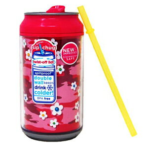 蓋とストロー ピンクの花でタンブラー12オンス流出防止カップを絶縁できます Cool Gear Int 039 l, LLC Can Insulated Tumbler 12 Ounce Spill Proof Cup With Lid and Straw, Pink Flowers