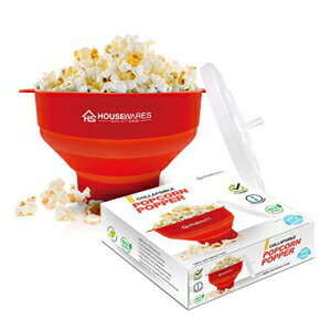 ܂肽ݎVRdqWM|bvR[|bp[{EAWƃnht Housewares Solutions Collapsible Silicone Microwave Hot Air Popcorn Popper Bowl With Lid and Handles