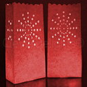 50pbN-CleverDelightsbh~i[obO-To[Xg-R~iA-EFfBONX}X 50 Pk - CleverDelights Red Luminary Bags - Sunburst - Flame Resistant Luminaria - Wedding Christmas