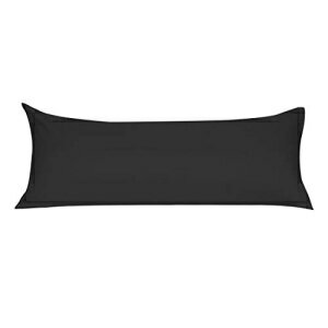 uxcell Soft Microfiber Body Pillow Cover with Zipper Closure, Long Pillow Cases for Body Pillows Weave for 90 GSM Ployester, Black Body (20