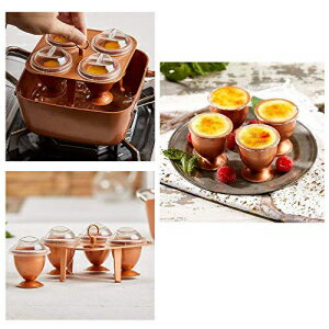 mXeBbNR[eBO{4̃p[tFNgJbp[GbOXL̃Zbg-VFGbO[J[Ȃł́A炪_炩AdA|[`hGbO͂܂ Ecmonster Set of 4 Perfect Copper Eggs XL with Non Stick Coating - No Peel Soft, Har