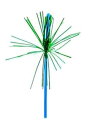 Perfect Stix 譲歩および装飾的なフレックスストロー、緑の葉付き、長さ 8 インチ、ブルー (48 個パック) Perfect Stix Concession and Decorative Flex Straw with Green Fronds, 8" Length, Blue (Pack of 48)
