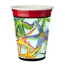 Caroline's Treasures 8542RSC Starfish Red Cup Hugger Cup Cooler Sleeve Hugger Machine Washable Drink Sleeve Hugger Collapsible Insulator Beverage Insulated Holder