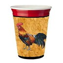 Caroline's Treasures 8651RSC Rooster Red Cup Hugger Cup Cooler Sleeve Hugger Machine Washable Drink Sleeve Hugger Collapsible Insulator Beverage Insulated Holder
