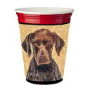 Caroline's Treasures SC9117RSC German Shorthaired Pointer Red Cup Hugger Cup Cooler Sleeve Hugger Machine Washable Drink Sleeve Hugger Collapsible Insulator Beverage Insulated Holder