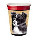 Caroline's Treasures SC9138RSC Border Collie Red Cup Hugger Cup Cooler Sleeve Hugger Machine Washable Drink Sleeve Hugger Collapsible Insulator Beverage Insulated Holder
