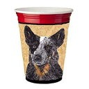 Caroline's Treasures SC9141RSC Australian Cattle Dog Red Cup Hugger Cup Cooler Sleeve Hugger Machine Washable Drink Sleeve Hugger Collapsible Insulator Beverage Insulated Holder