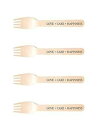 Perfect Stix-Sucre Shop Love Cake Happiness-20 木製カトラリーフォーク Love Cake Happiness テーマプリント付き (20 個パック) Perfect Stix-Sucre Shop Love Cake Happiness-20 Wooden Cutlery forks with Love Cake Happiness Themed Pri