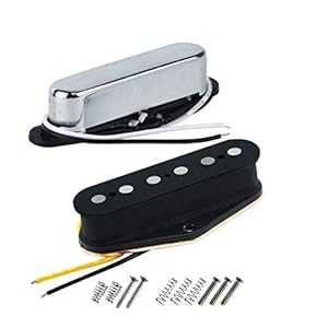 FLEOR Alnico 5 Guitar Pickups Tele Bridge Pickup w/Neck Pickup (Chrome...