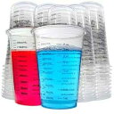 NSI 50 8oz Disposable Graduated Clear Plastic (PET) Cups for Mixing t, Stain, Epoxy, Resin