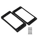 Nicbobo lovermusic 92x46mm Black ABS Electric Guitar Humbucker Pickup Mounting Rings Frames Bottom Pack of 2(2)