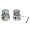 KAISH Pack of 2 Metal Dual Concentric Stacked Control Knobs Guitar Parts for Electric Guitar Bass Chrome